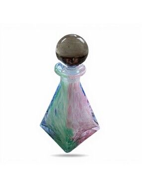 Lavorazione Arte Murano Perfume Bottle Vanity Italy Blue Green Pink Art Glass